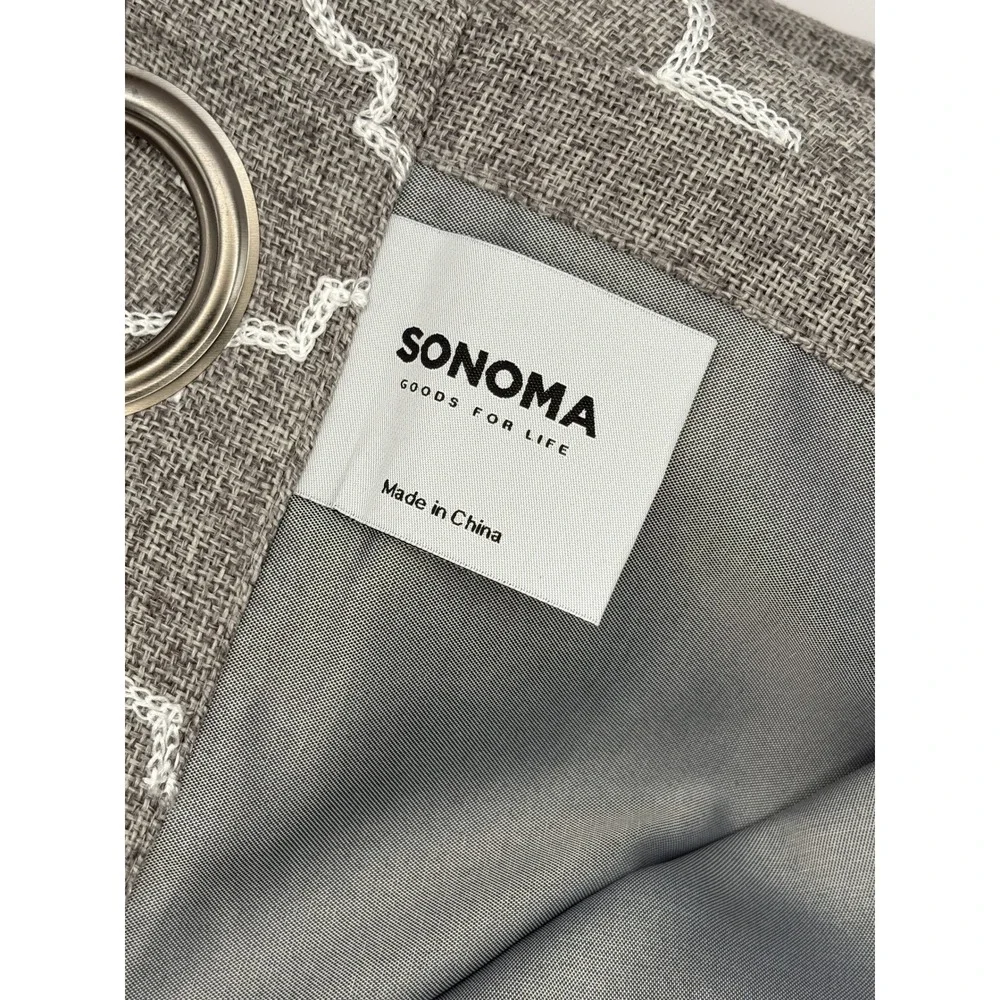 Sonoma Goods For Life Grey Quatrefoil Trellis Grommet Curtain Panels Set